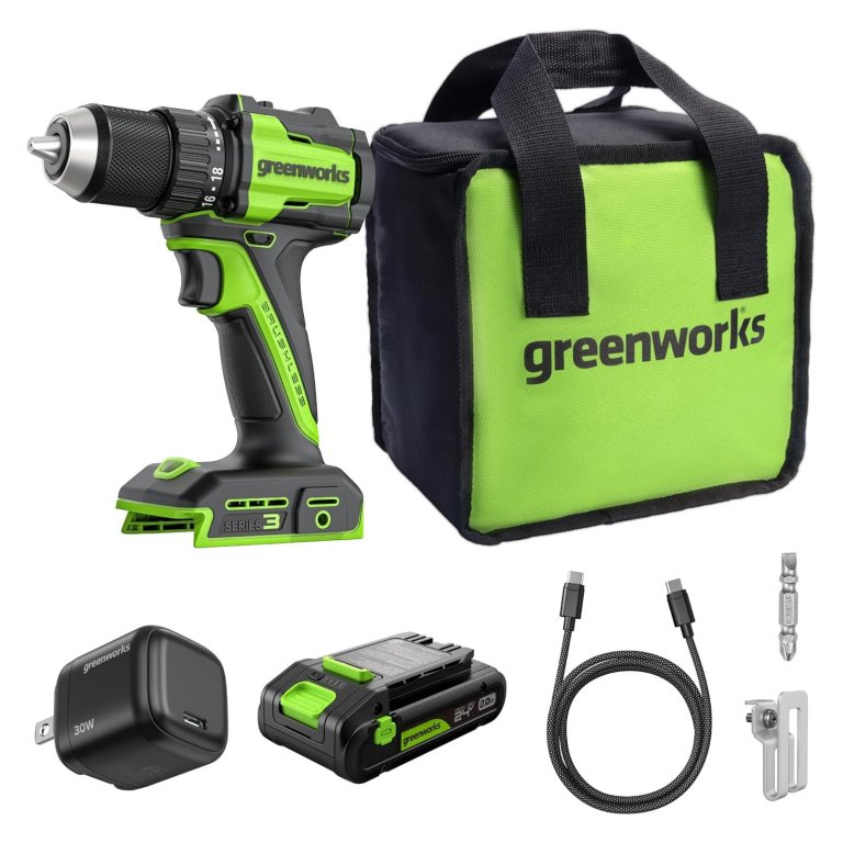 Early Black Friday Deals on Amazon Tools Greenworks 24V 1 2-In. Brushless Drill Kit
