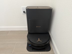Evovacs X9 standing in a corner of a room
