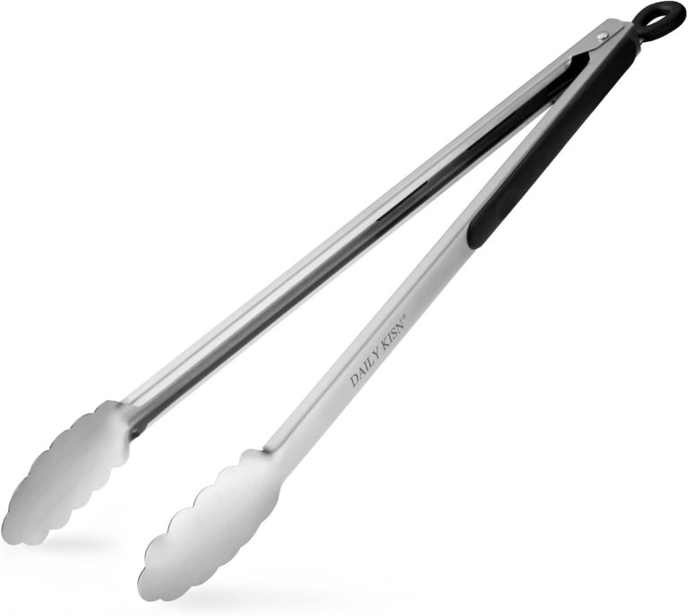 Grill tongs on a white background.