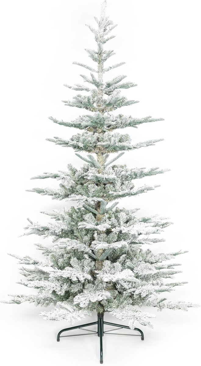 KING OF CHRISTMAS King Noble Flock Artificial Christmas Tree (Unlit) on a white background