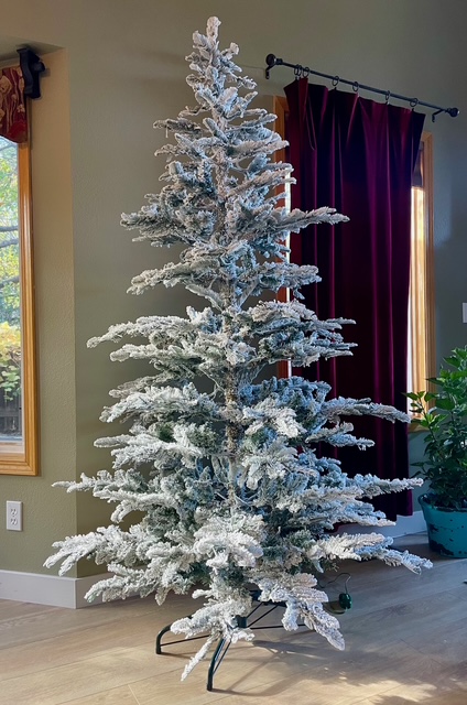 King of Christmas Prelit Flocked King Noble