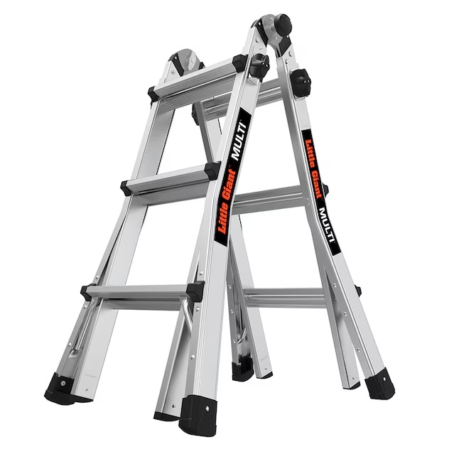 A short ladder on a white background
