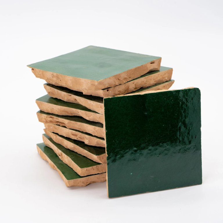 Moroccan Zellige Tile in Hunter Green from MoroccanTileShop