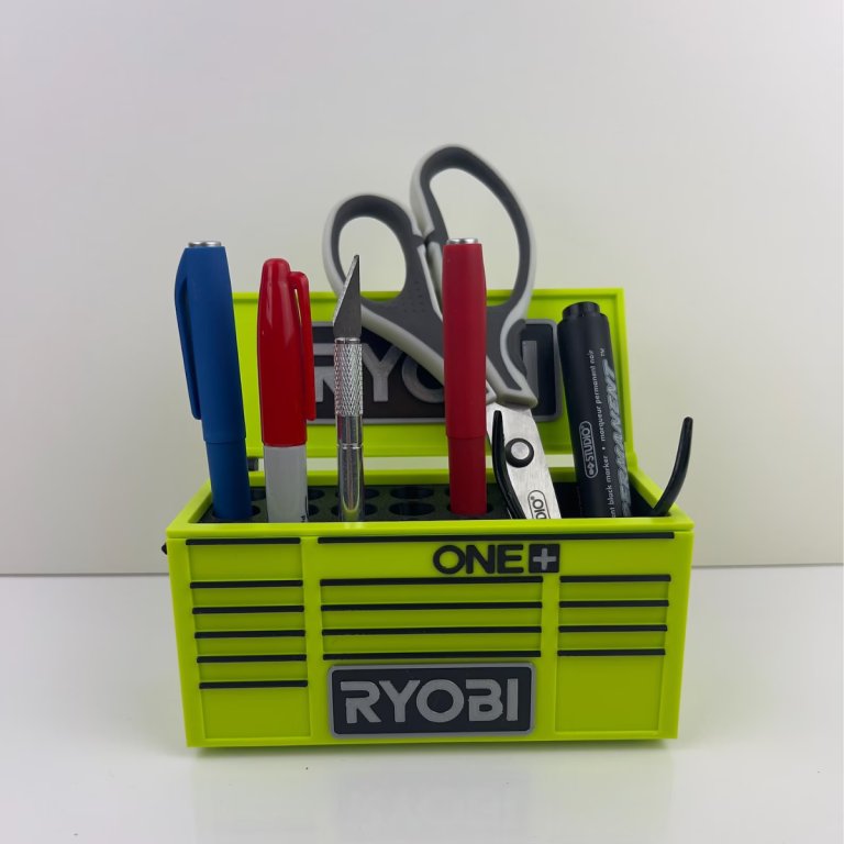 Ryobi Style Pen Holder Toolbox – 3D Printed Organizer - Legend3D