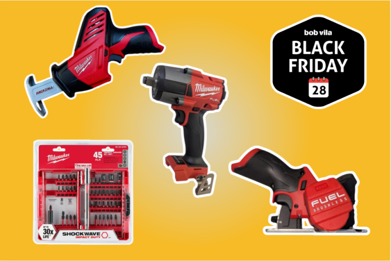 Milwaukee tools on yellow background