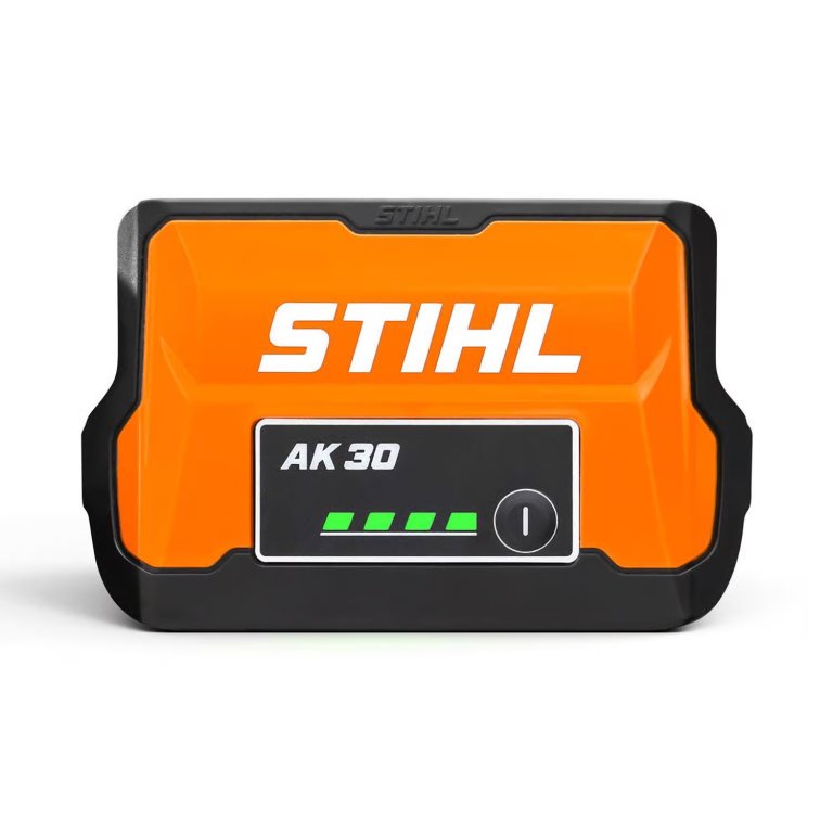 A Stihl battery on a white background