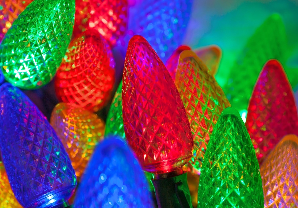 C9 Wintergreen multicolor Christmas lights in a big pile.