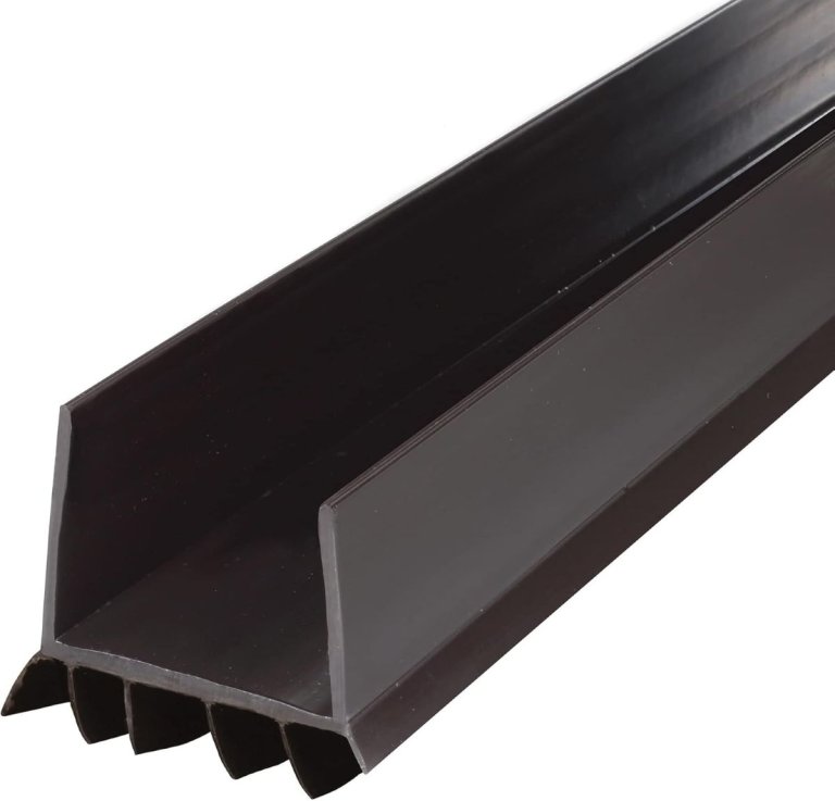 M-D Building Products Vinyl Cinch U-Shape Door Bottom Seal, Slide-On Weatherstripping Draft Stopper, Easy to Install, Fits 36” x 1-3/4” Doors, Fills 3/8”- 3/4” Gaps, 43337, Brown