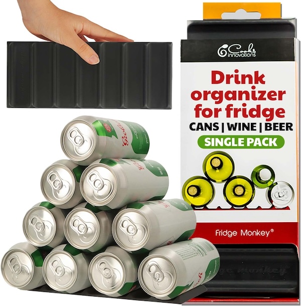 Cooks Innovation Fridge Monkey Can Organizer with pyramid of cans on top