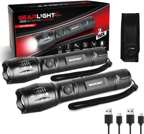 GearLight Tactical Flashlight set of 2