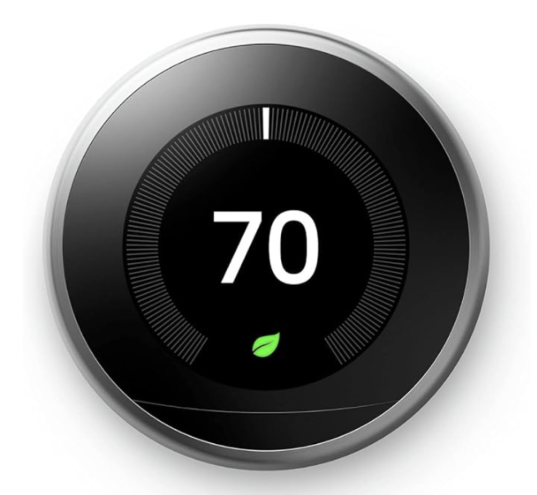 Google Nest Learning Thermostat - Programmable Smart Thermostat for Home - 3rd Generation (Renewed) on white background