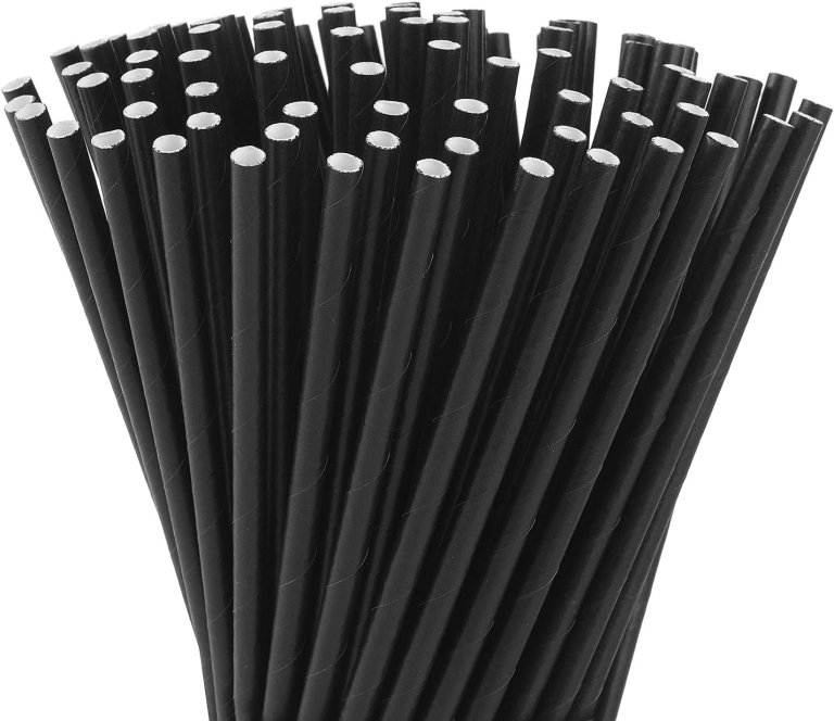 ALINK 100 Black Paper Straws