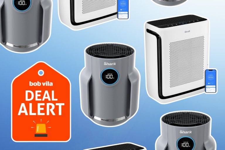 After-Christmas Home Essential Deals include Shark and Levoit air purifiers, displayed on blue background