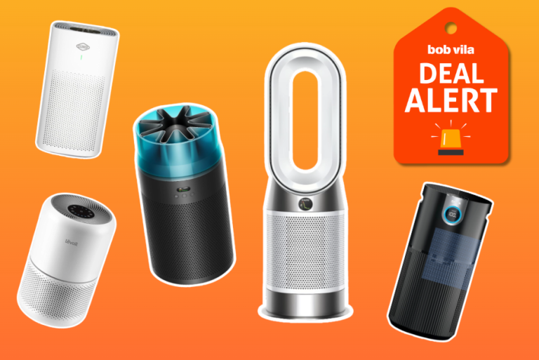 air purifiers on oragne background