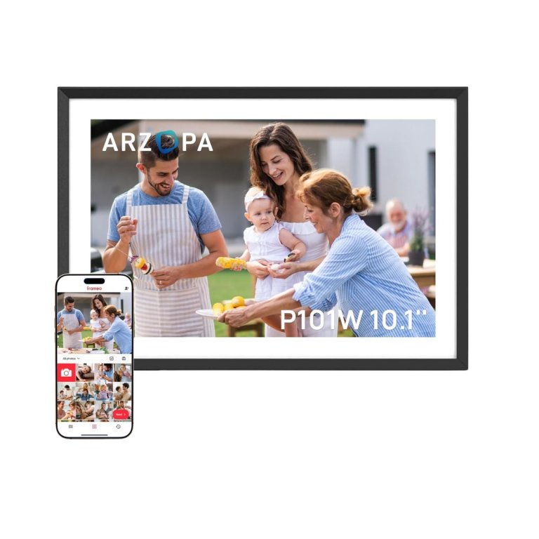 ARZOPA Frameo Digital Picture Frame 10.1 Inch Smart WiFi Digital Photo Frame