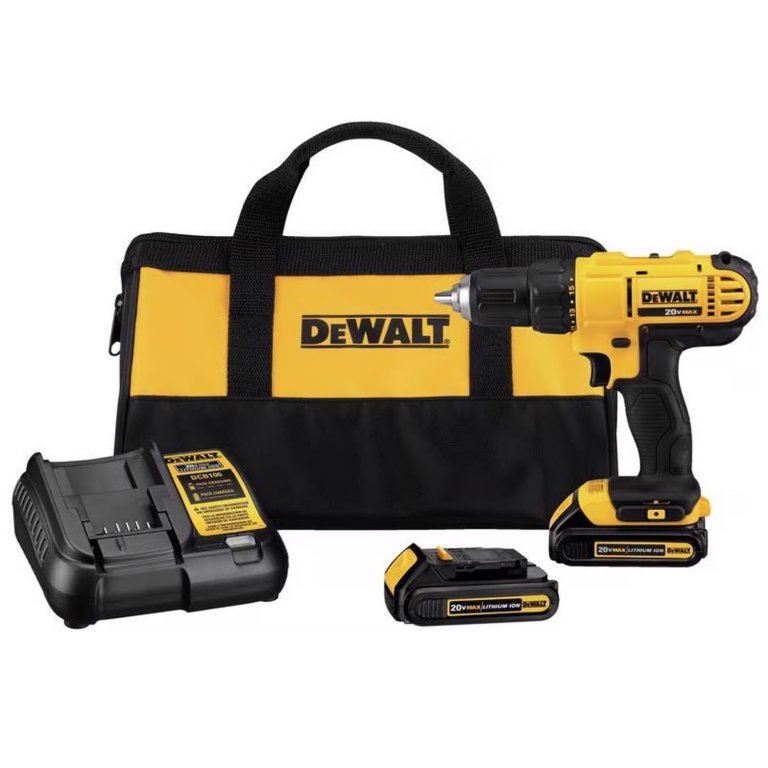 DeWalt 20V MAX Compact Drill Kit on a white background