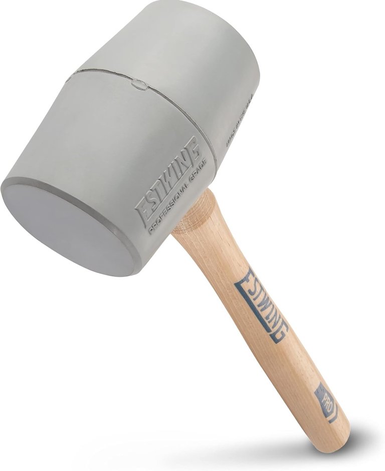 The Estwing 18-Ounce Gray Deadhead Rubber Mallet on a white background