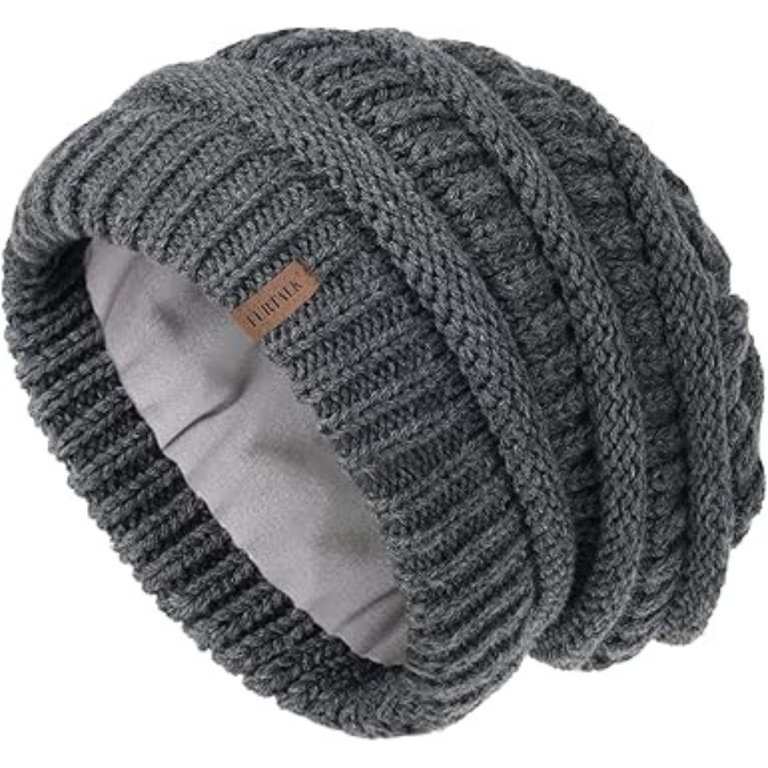 The Furtalk Slouchy Beanie on a white background