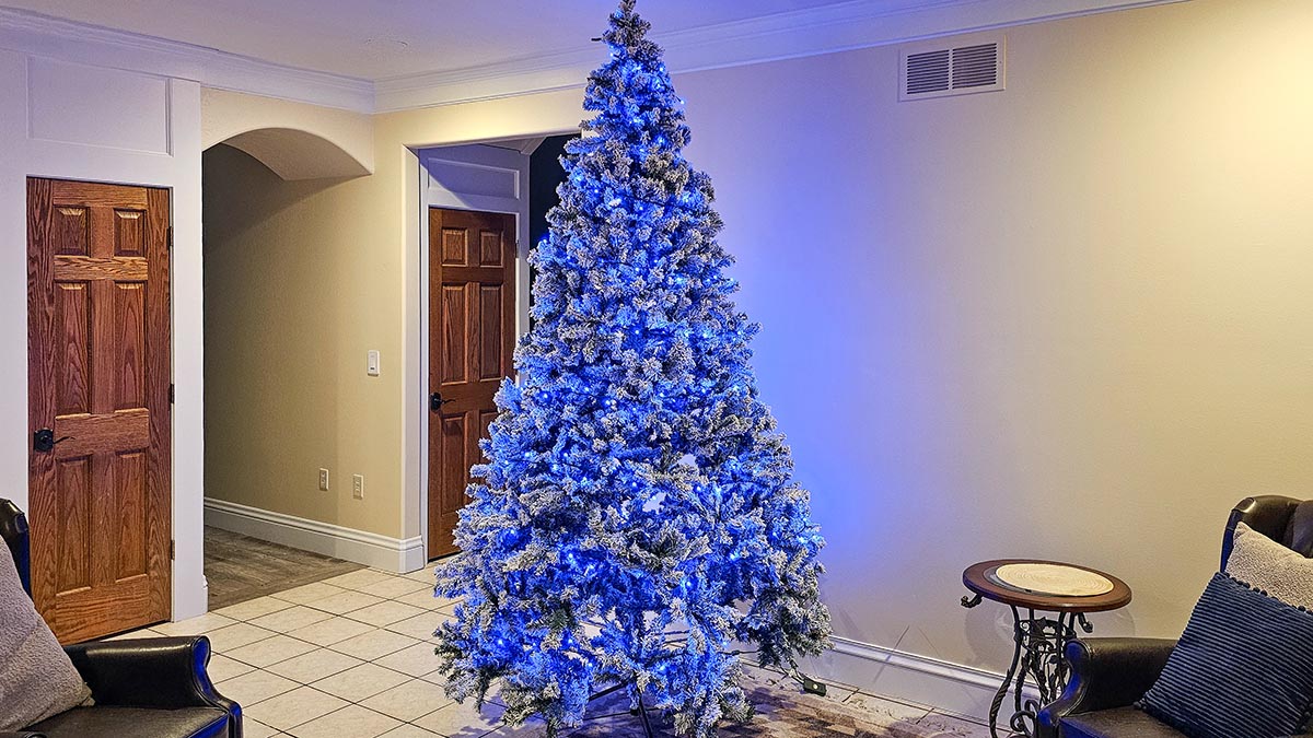 Govee Sparkle Lights on blue in semi-lit room