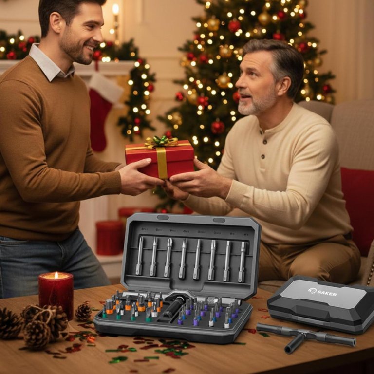 Last-Minute Amazon Gifts for Homeowners Saker 42-in-1 Magnetic Ratcheting Screwdriver Set