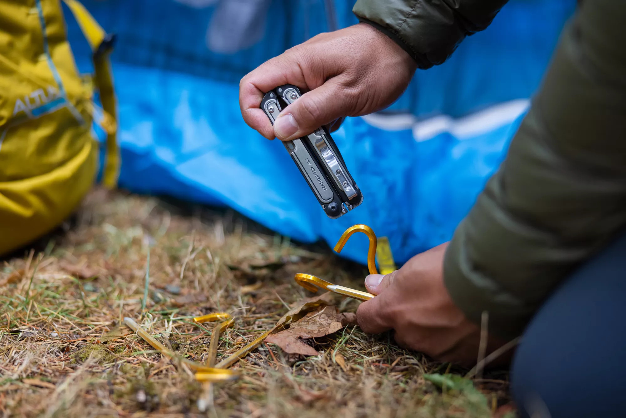 Leatherman ARC multi-tool in use for camping