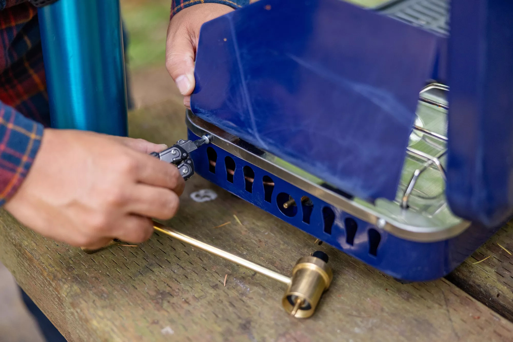 Leatherman ARC multi-tool in use for repairing 