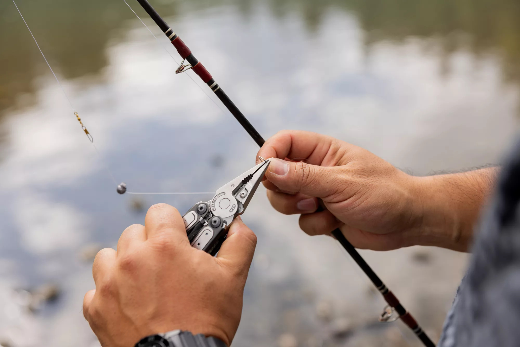 Leatherman ARC multi-tool in use preparing the fishing bone