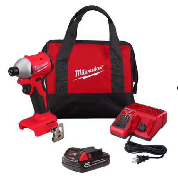 Milwaukee 1:4 in. Cordless Brushless Impact Driver Kit