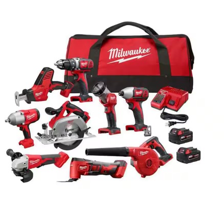Milwaukee M18 9-Tool Combo Kit on a white background