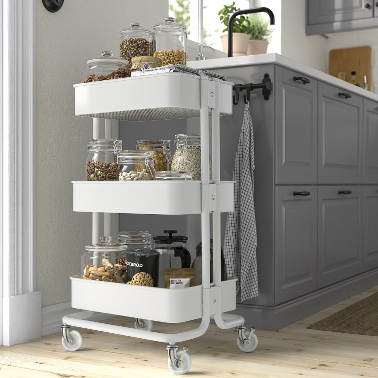 Råskog Utility Cart in use in kitchen