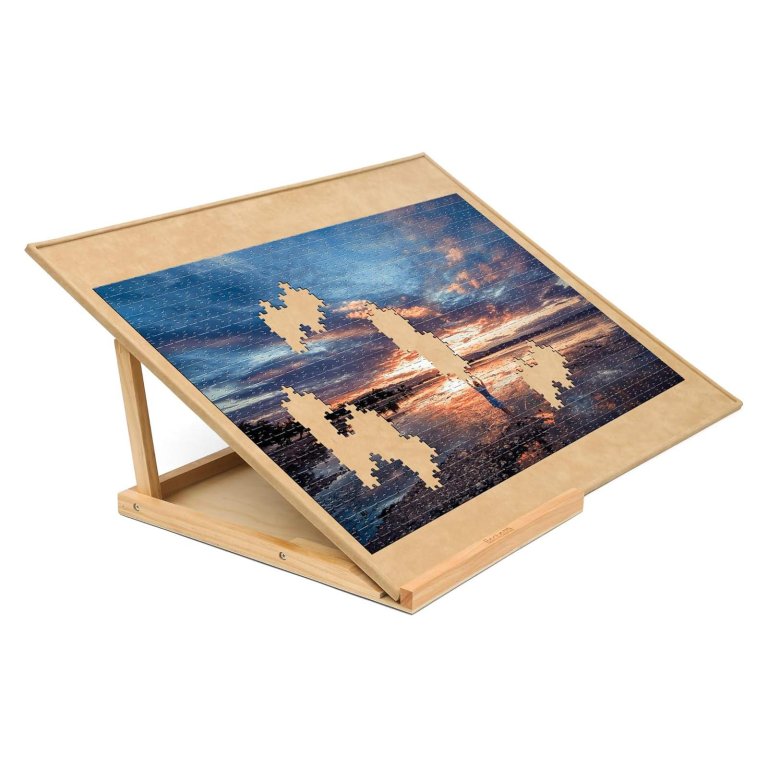 The Best Puzzle Tables Becko Adjustable Portable Wooden Jigsaw Puzzle Board