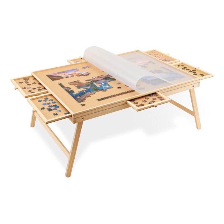 The Best Puzzle Tables Jumbl Puzzle Board With Folding Legs and Drawers