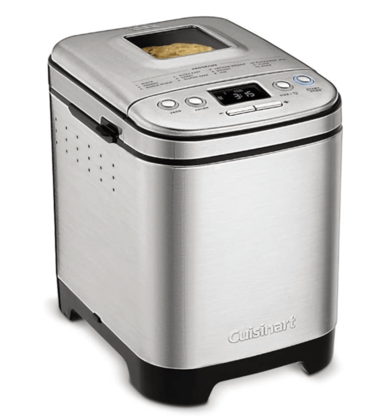 Cuisinart Bread Maker Machine, Stainless Steel Automatic Bread Machine with 12 Menu Options, 3 Loaf Sizes up to 2 Lb., 3 Crust Colors, Removable Nonstick Baking Pan & Kneading Paddle, CBK-110NAS