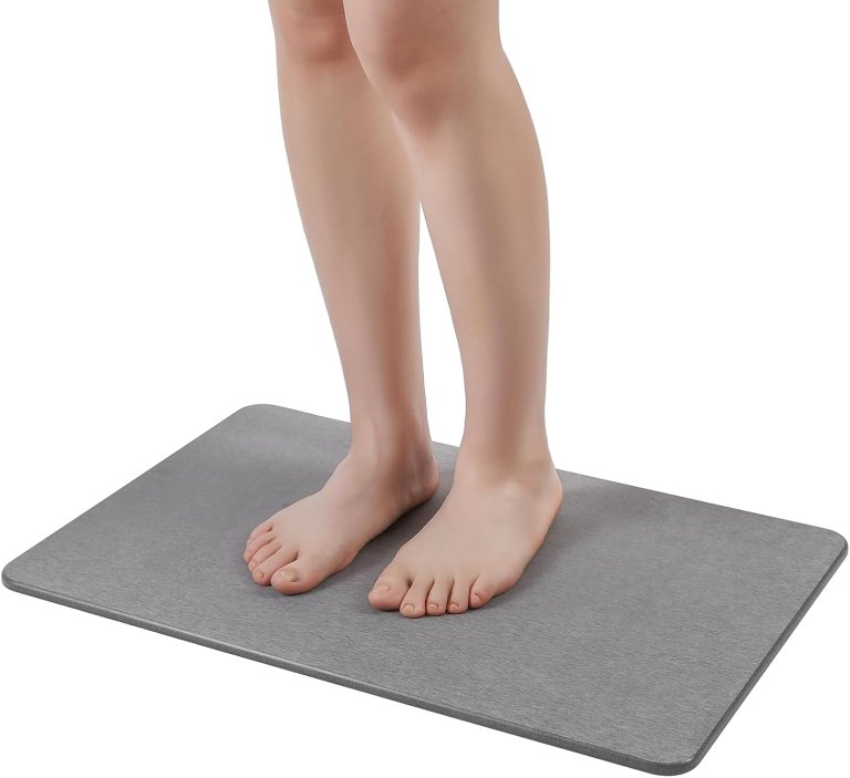 Diatomaceous earth bath mat.