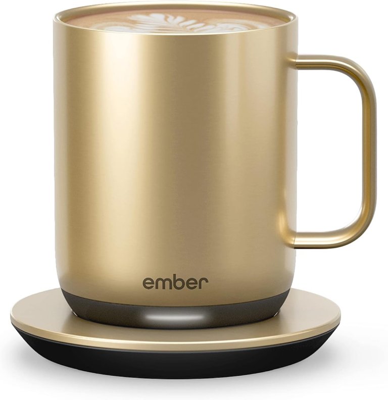 Ember smart mug 2 in gold on a white background.