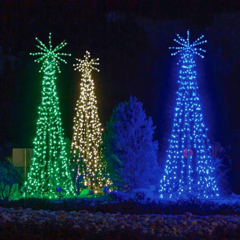 Fraser Hill Farm 9-ft Slim White Pre-Lit Christmas Tree