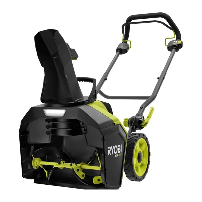 Ryobi 40V HP Brushless 18-Inch Snow Blower on a white background.