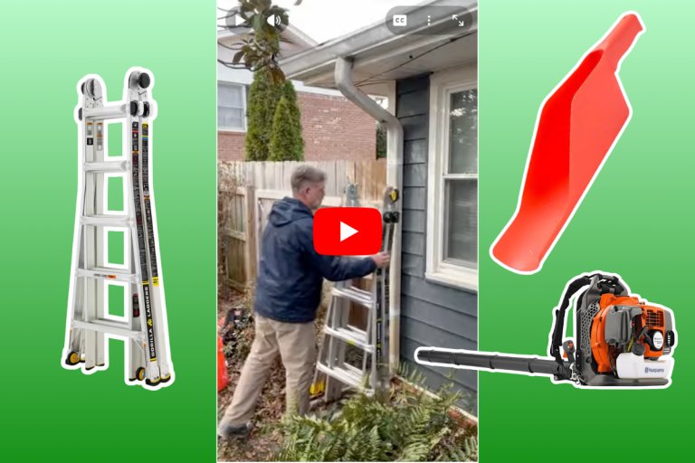 A collection of tool recommendations for gutter cleaning.
