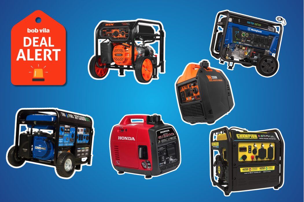 Several generators on a blue background