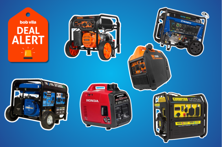 Several generators on a blue background