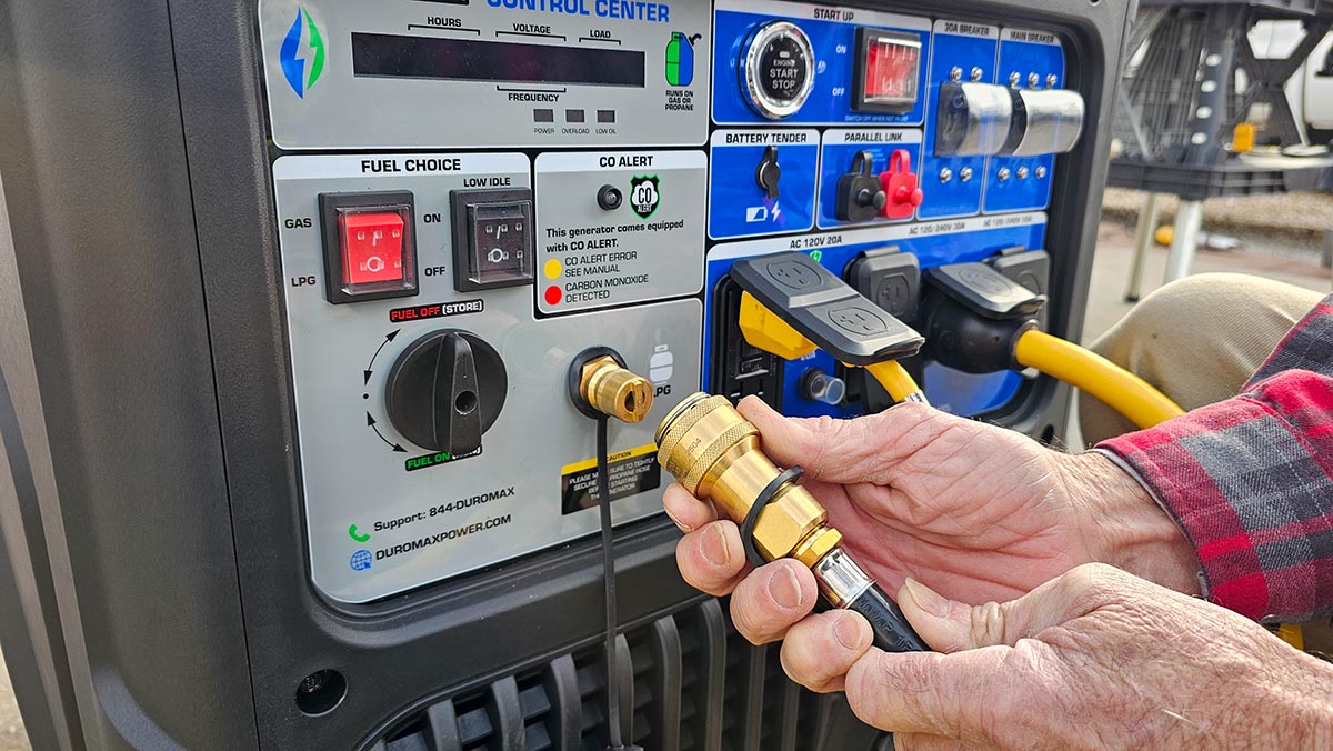 Attaching propane hose