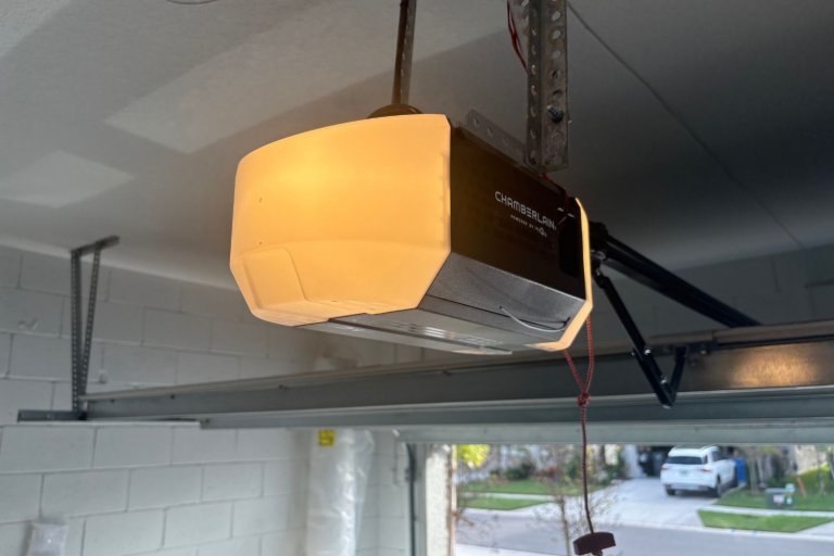 Chamberlain MyQ Garage Door Opener in use