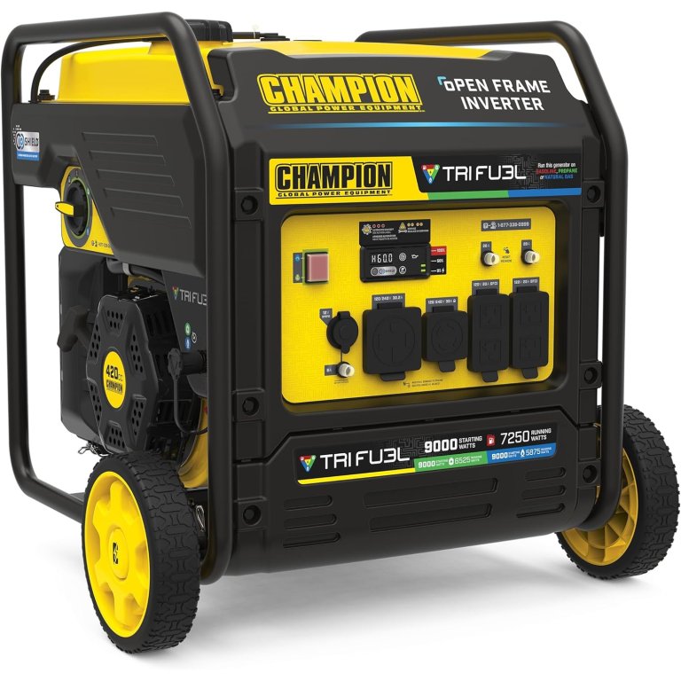 Champion 9000 Electric Start Tri-Fuel Inverter Generator