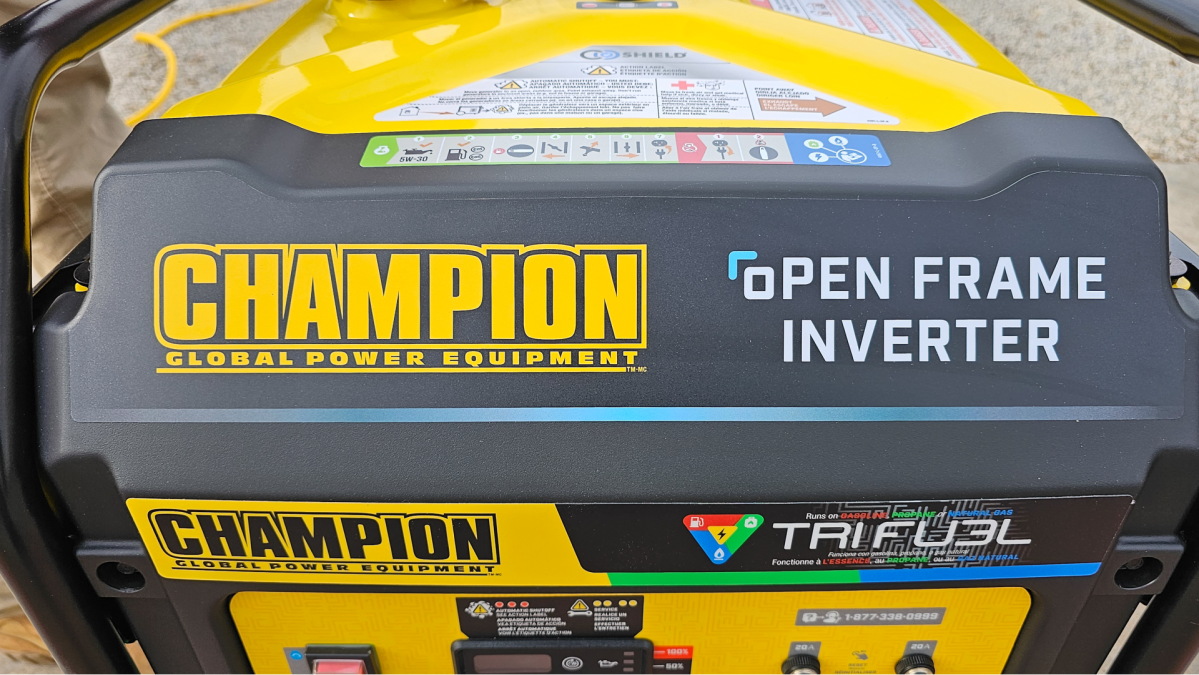 Champion Tri-Fuel Inverter Generator close-up