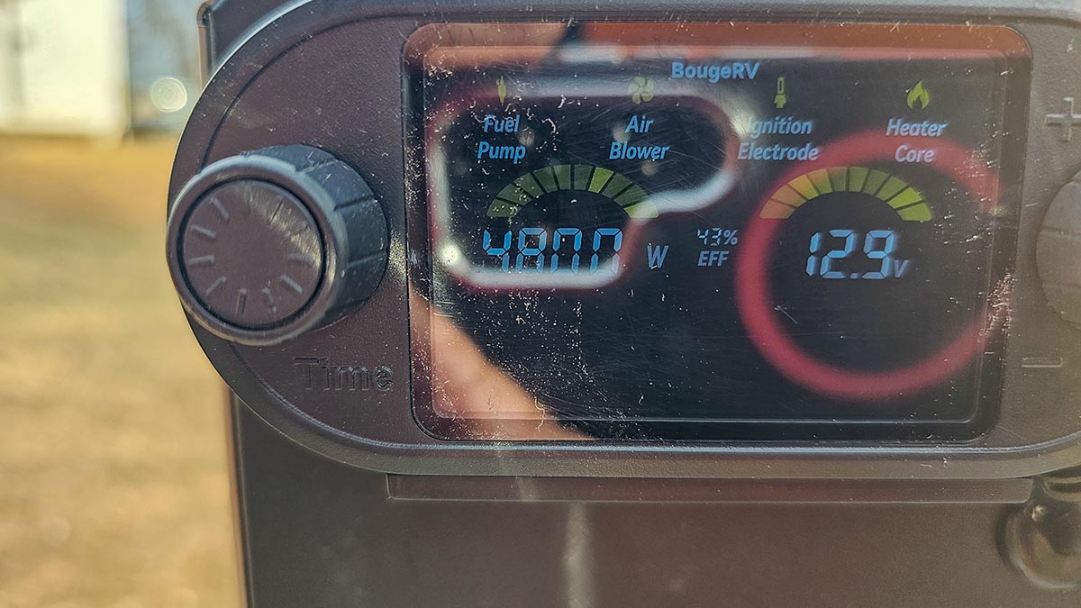 Control Panel on BougeRV Diesel Heater