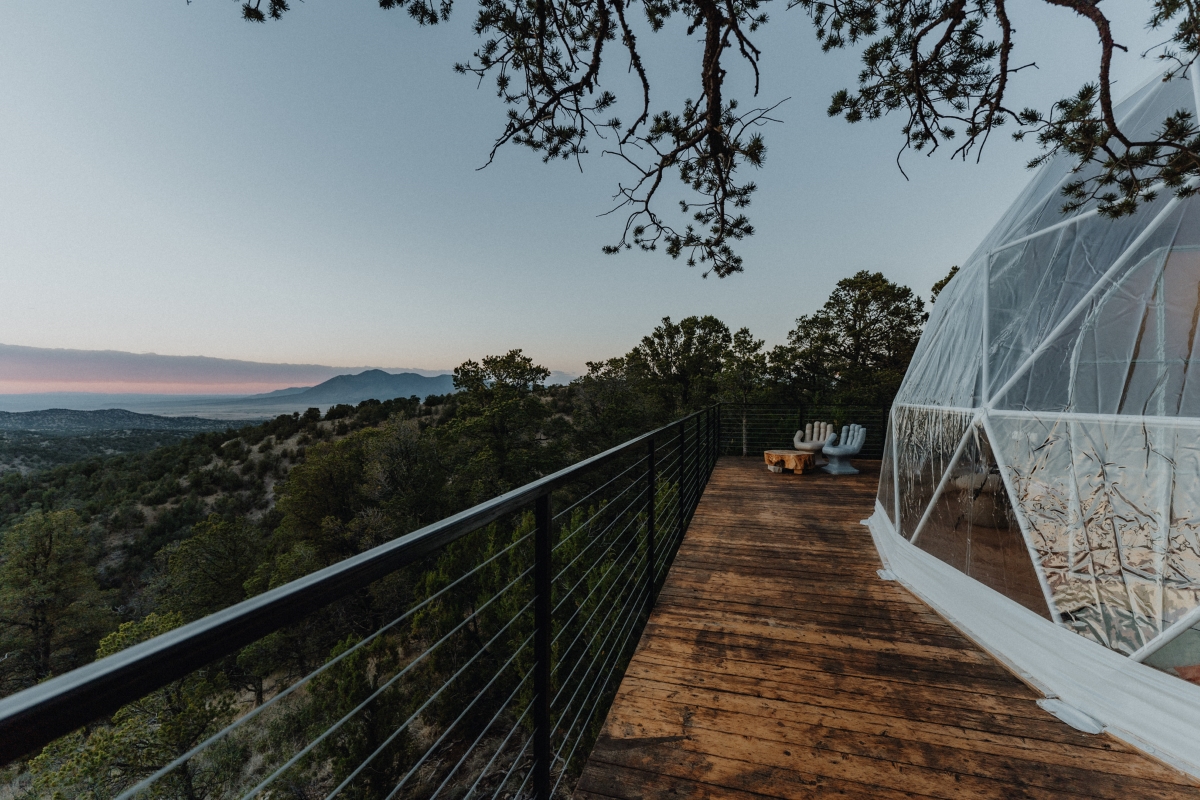 View of outdoor dome structure on patio.