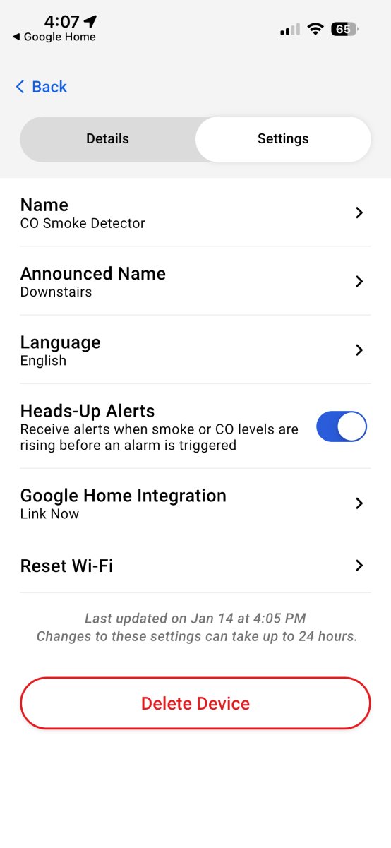 First Alert CO/Smoke Monitor app