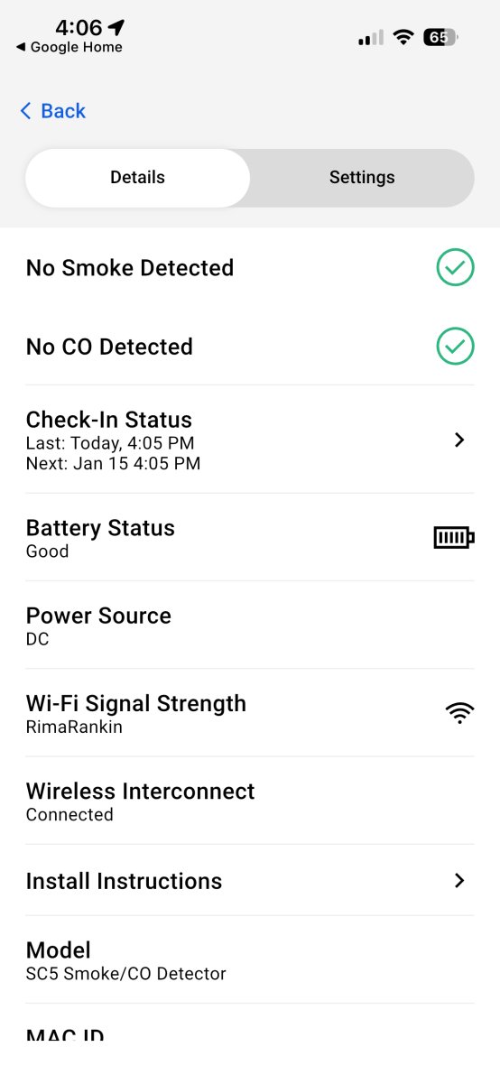 First Alert CO/Smoke Monitor app