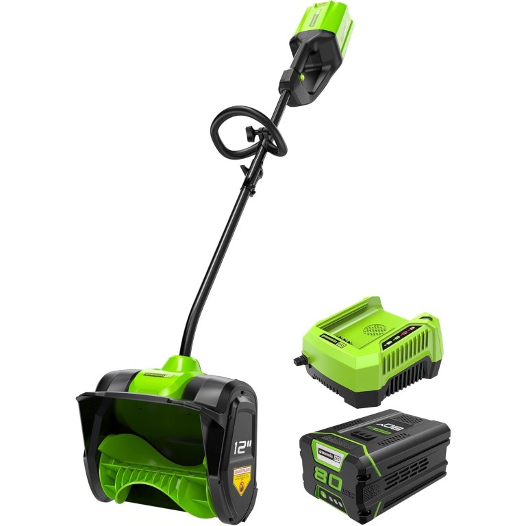 Greenworks 80V 12″ Cordless Battery Snow Shovel