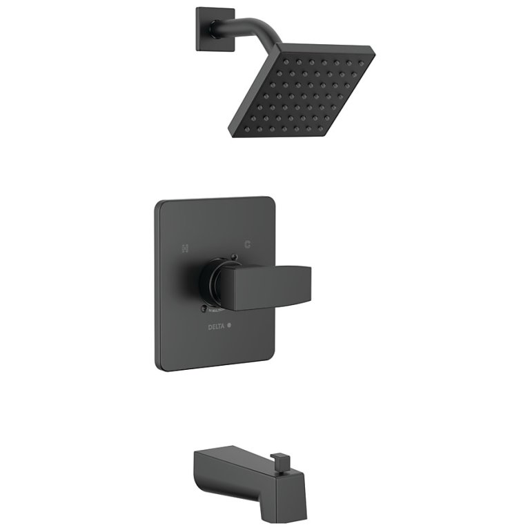 Lowe's Bathroom Reno Deals Delta Modern Matte Black Tub and Shower Faucet
